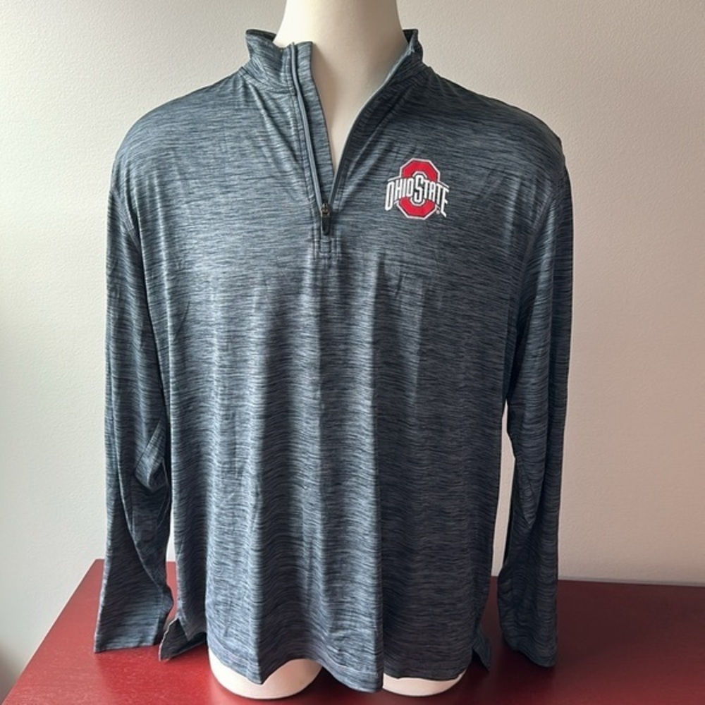 The Ohio State Top of the World Gray Quarter Zip Long Sleeve Top Size XXL